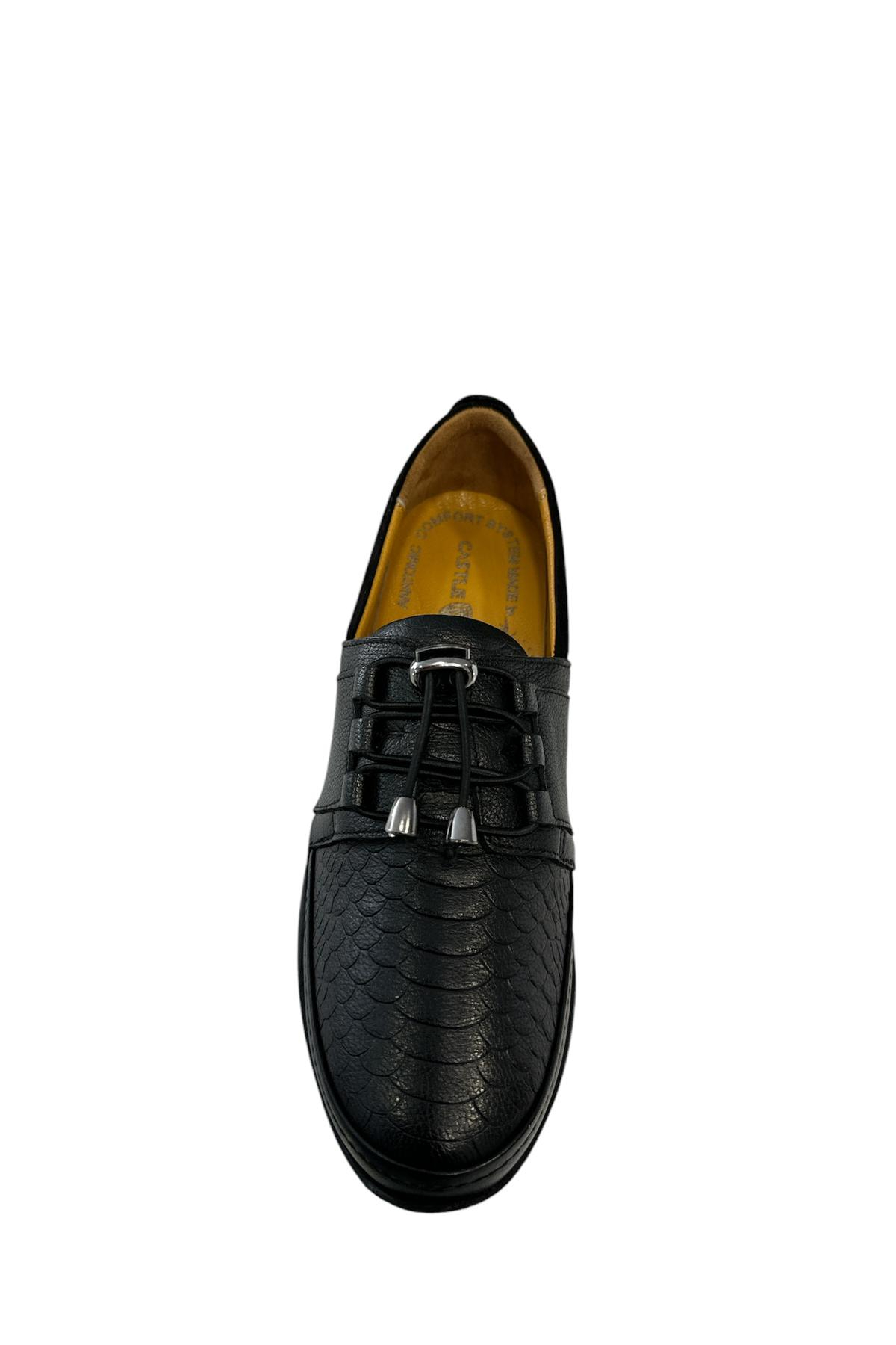 Castle Black YLDZ-42640 Kadın Hakiki Deri Ortopedik Comfort Ayakkabı Siyah