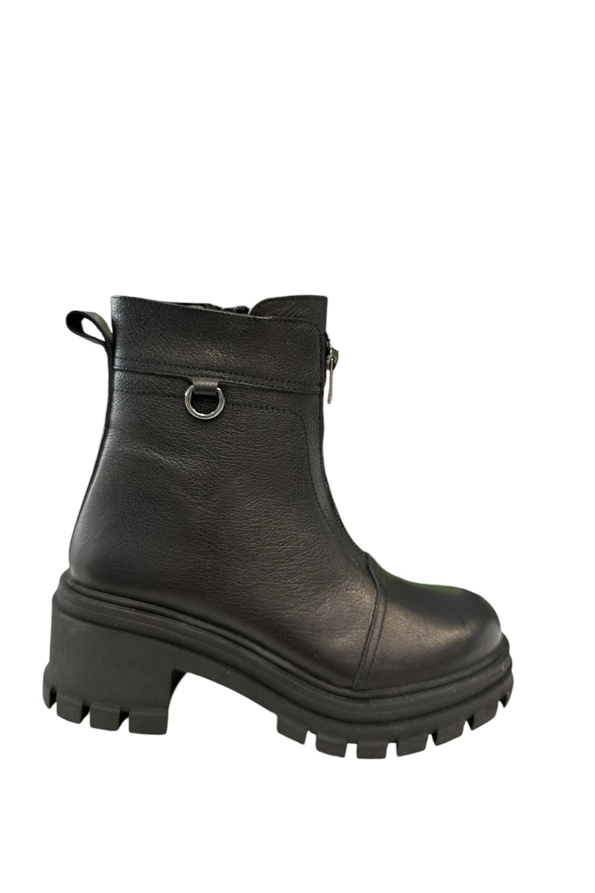 Castle Black YLDZ-52674-1 Kadın Hakiki Deri Klasik Bot Siyah