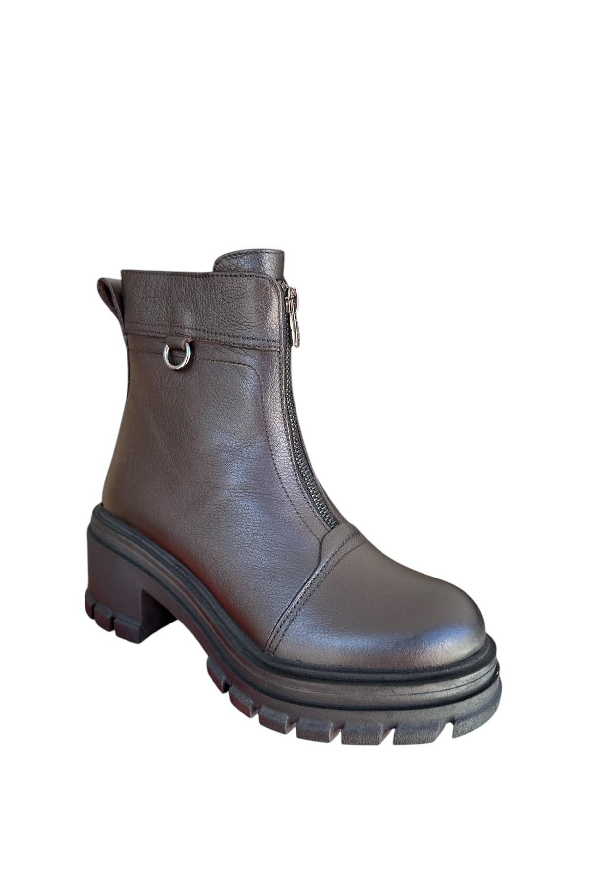 Castle Black YLDZ-52674-1 Kadın Hakiki Deri Klasik Bot Kahverengi