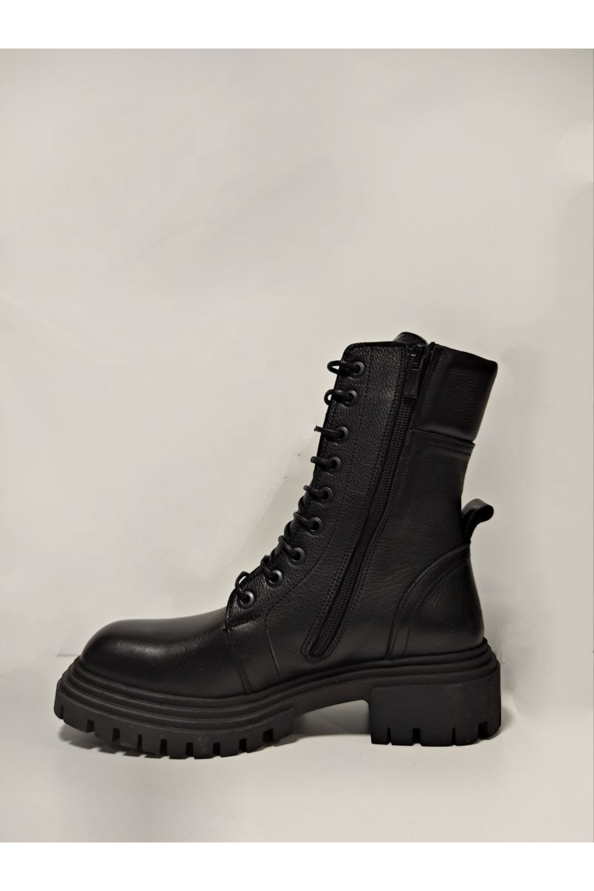 Castle Black YLDZ-9233-1 Siyah Hakiki Deri Kadın Bot Siyah