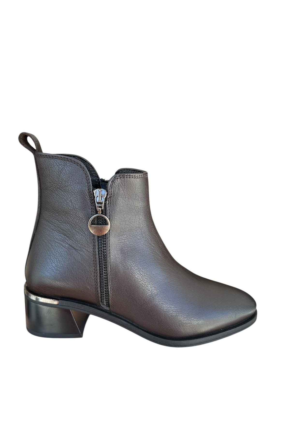 Castle Black YLDZ-9780-1 Kadın Hakiki Deri Klasik Bot Kahverengi