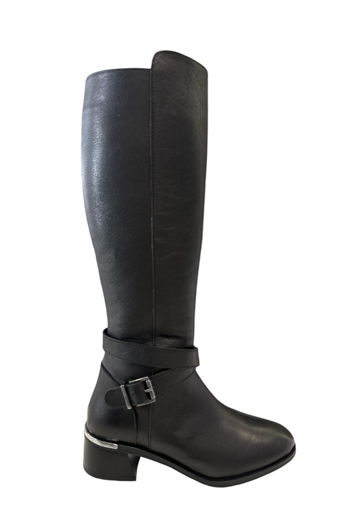 Castle Black YLDZ-97900-1 Kadın Hakiki Deri Çizme Siyah