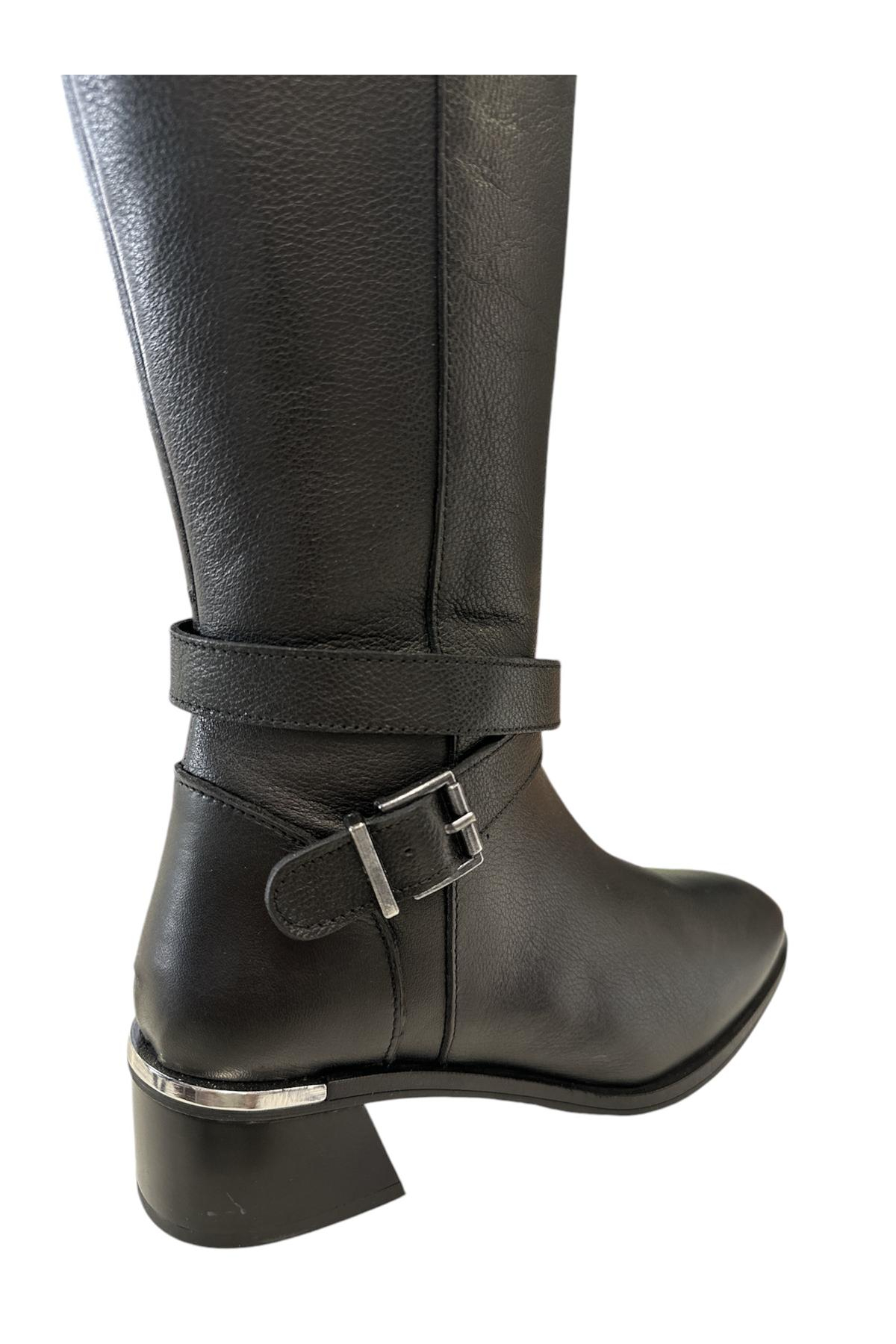 Castle Black YLDZ-97900-1 Kadın Hakiki Deri Çizme Siyah