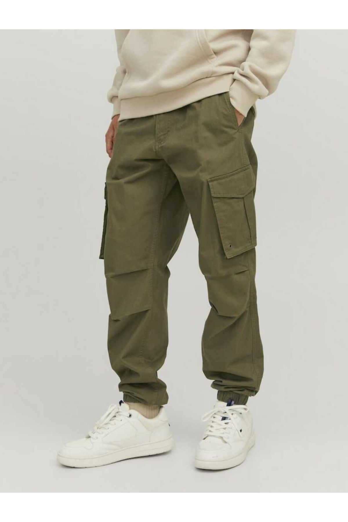 Jack Jones 12242264 JPSTKANE JJNOAH CUFFED Erkek Kargo Pantolon Haki yeşil