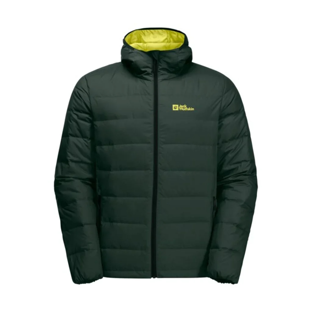 Jack Wolfskin 1207671_T0138 ATHER DOWN HOODY M Erkek Spor Mont Yeşil Sarı