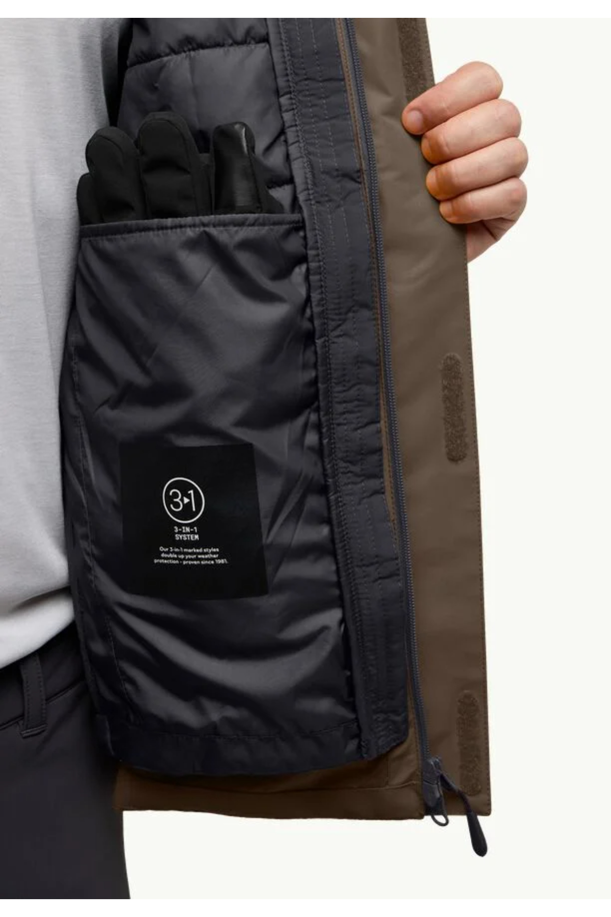 Jack Wolfskin A61872_5719 JASPER INS JKT M Erkek Outdoor Ceketi Kahverengi