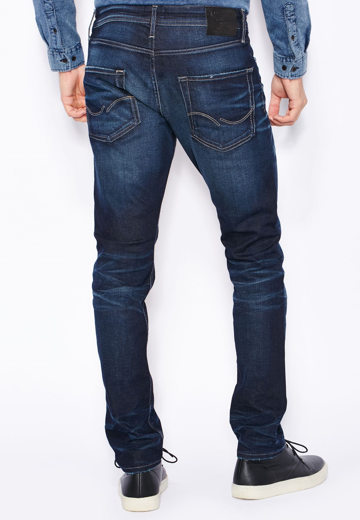 Jack&Jones 12095008 GLENN Erkek Slim Fit Jeans Lacivert