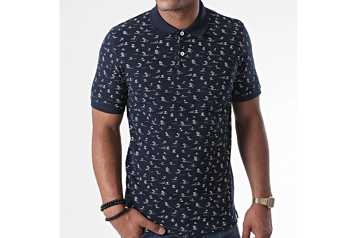Jack&Jones 12171702 Navy Blazer/SLIM Erkek T-Shirt Lacivert Beyaz