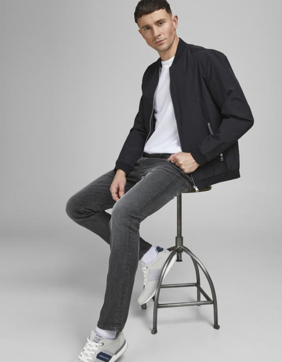 Jack&Jones 12181054 TIM Slim Straight 119 Erkek Grey Denim Gri