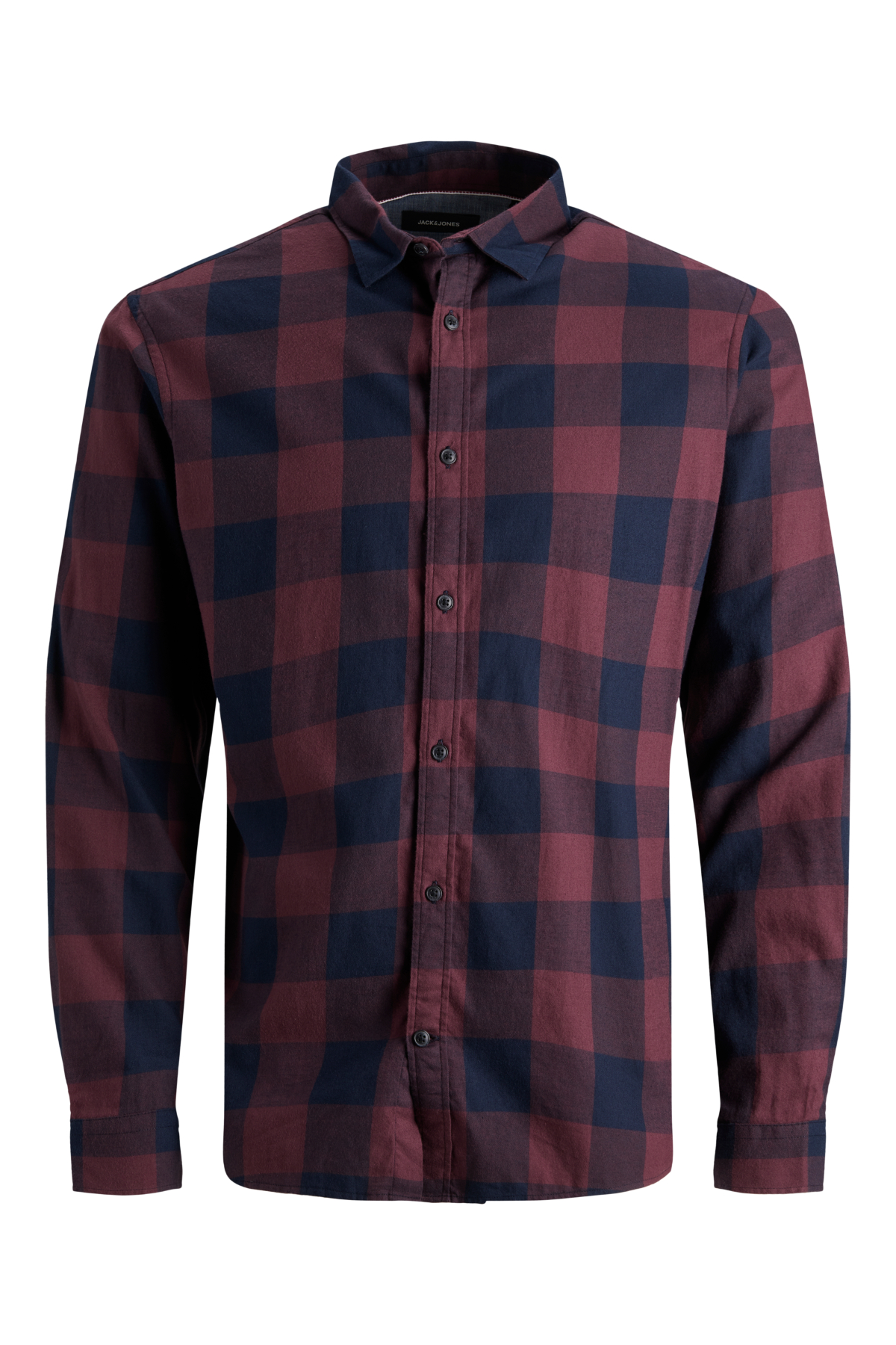 Jack&Jones 12181602 JJEGINGHAM TWILL SHIRT Erkek Gömlek Siyah Kırmızı