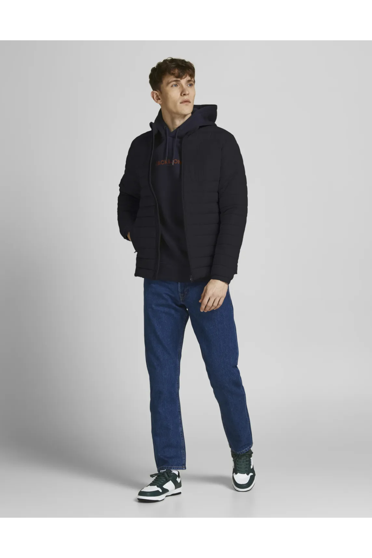 Jack&Jones 12211129 JJERECYCLE PUFFER COLOR Erkek Şişme Mont Siyah