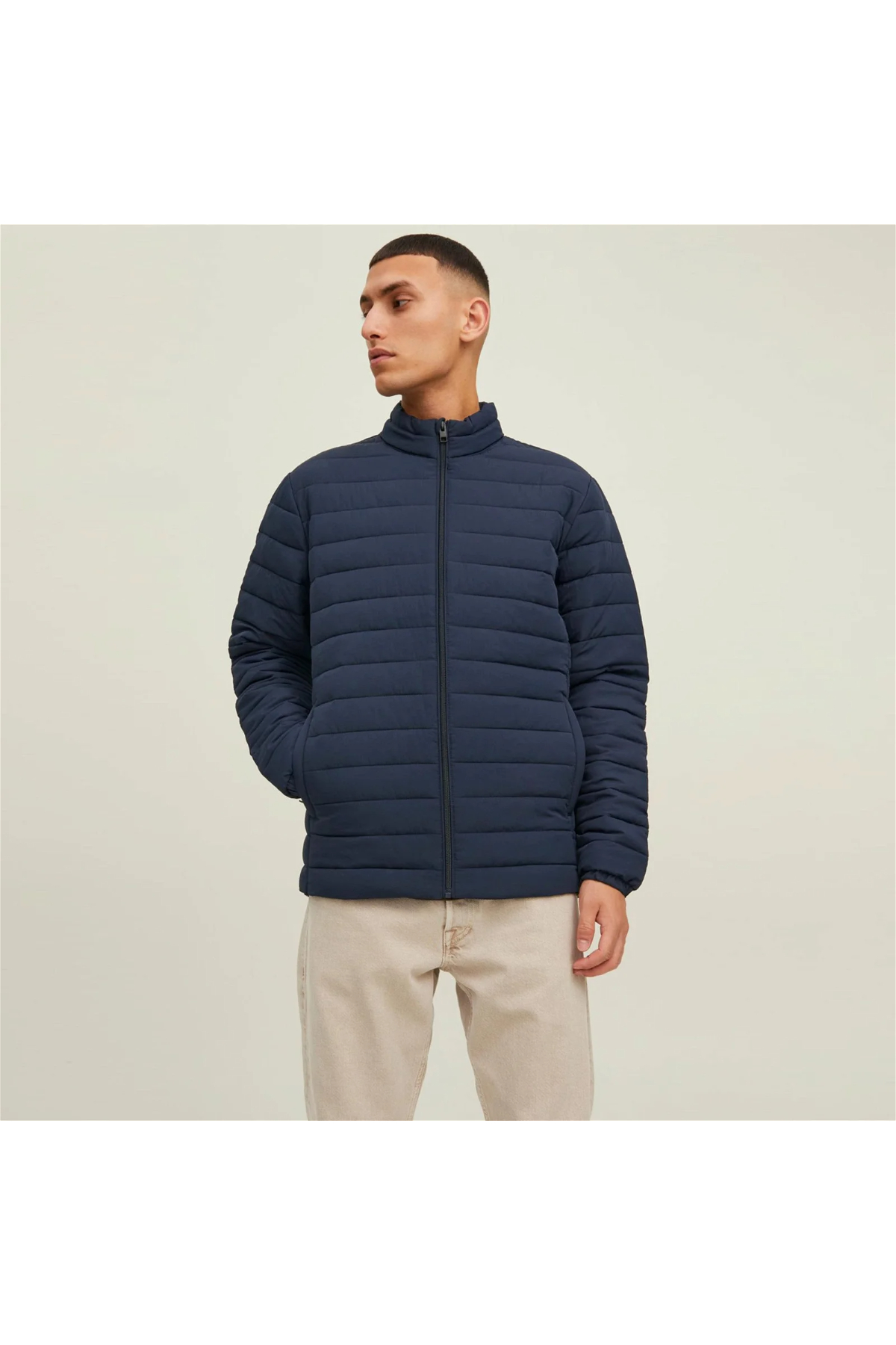 Jack&Jones 12211129 JJERECYCLE PUFFER COLOR Erkek Şişme Mont Lacivert