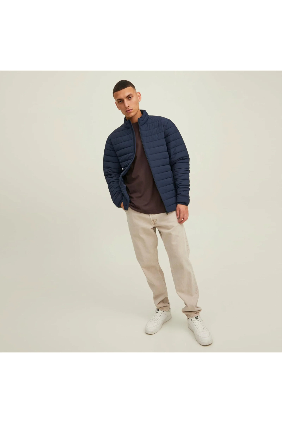 Jack&Jones 12211129 JJERECYCLE PUFFER COLOR Erkek Şişme Mont Lacivert