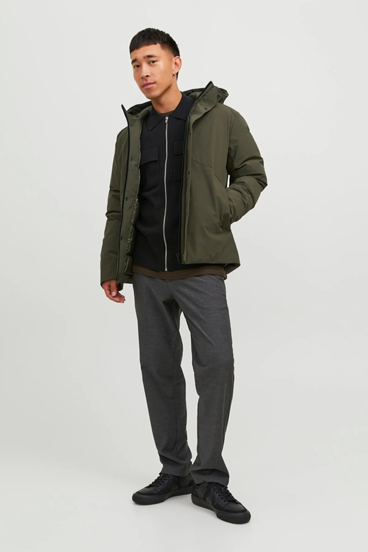Jack&Jones 12238720 JPRBLAKEEN JACKET SN Erkek Kışlık Mont Haki yeşil