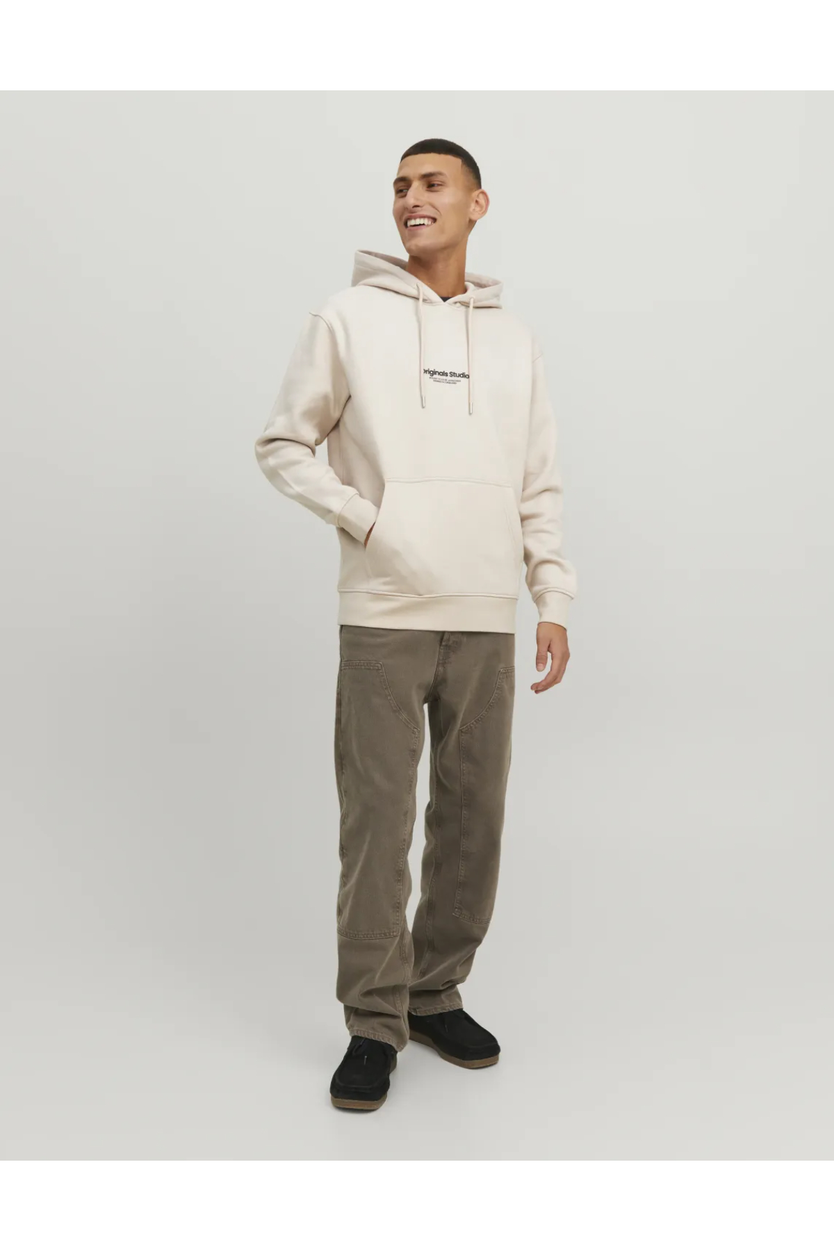 Jack&Jones 12241687 JORVESTERBRO Erkek Sweatshirt HOOD bej