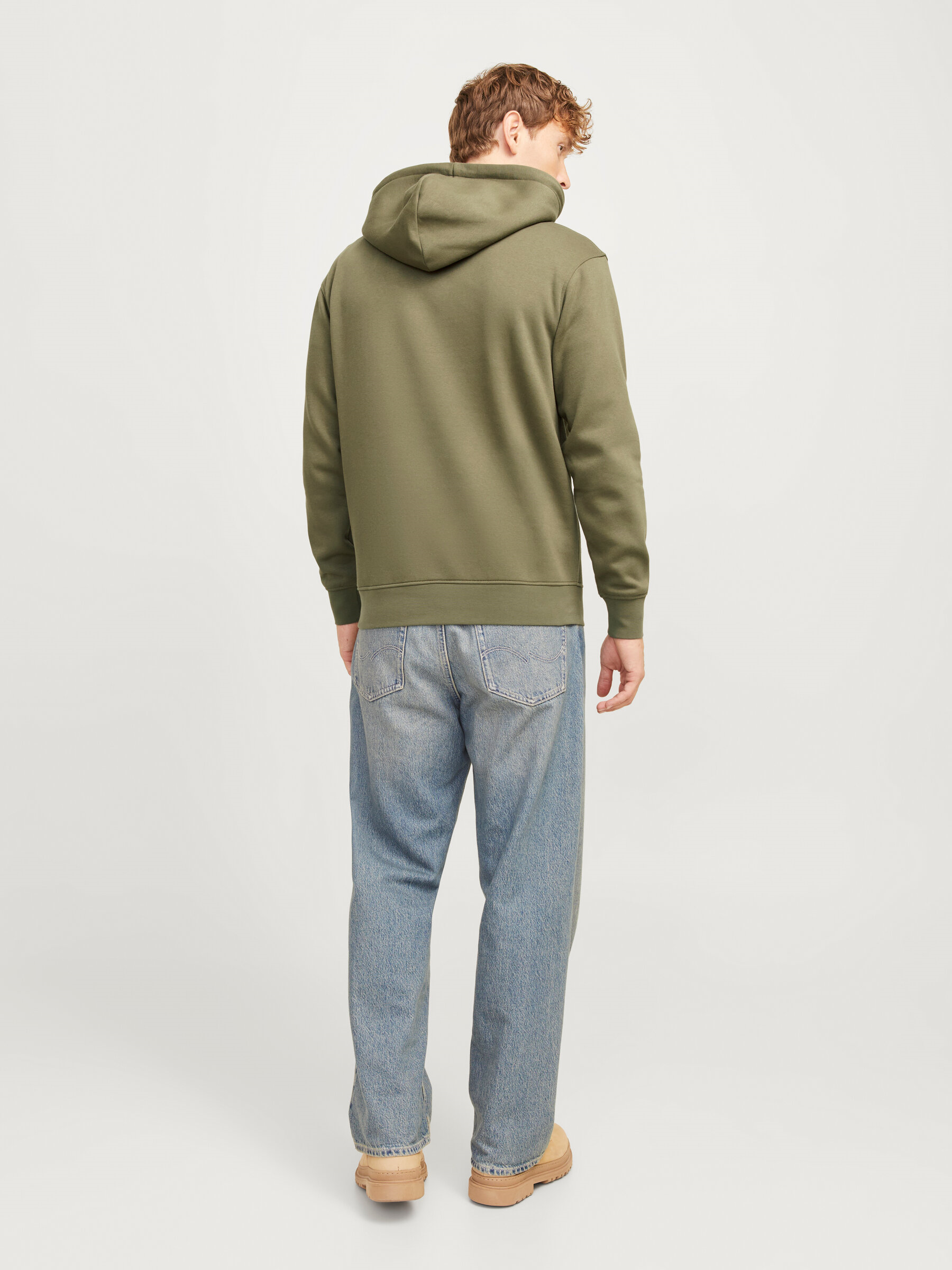 Jack&Jones 12241687 JORVESTERBRO SWEAT HOOD Erkek Sweat Shirt Haki yeşil