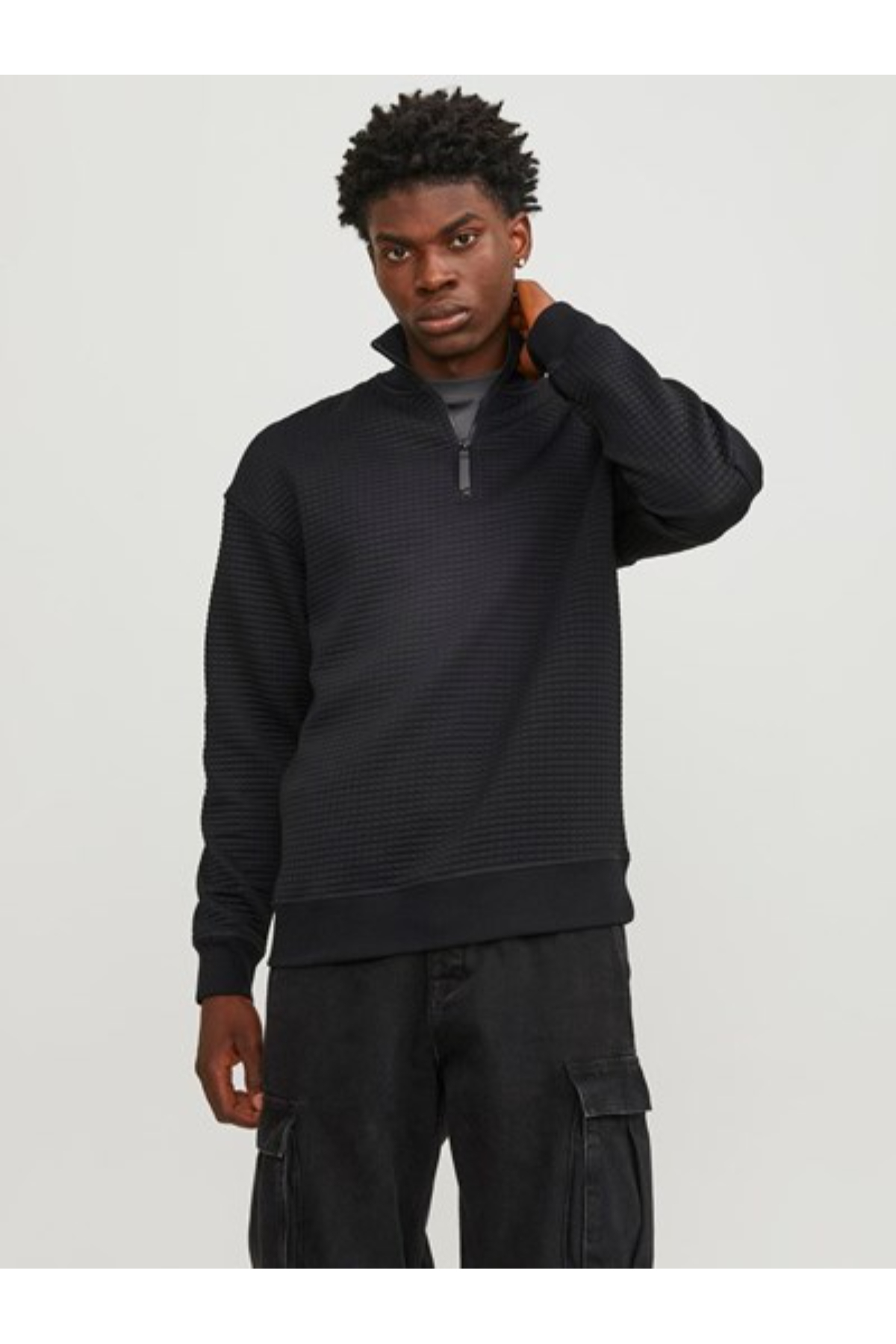 Jack&Jones 12245404 JCOBLACK Erkek Sweat Siyah