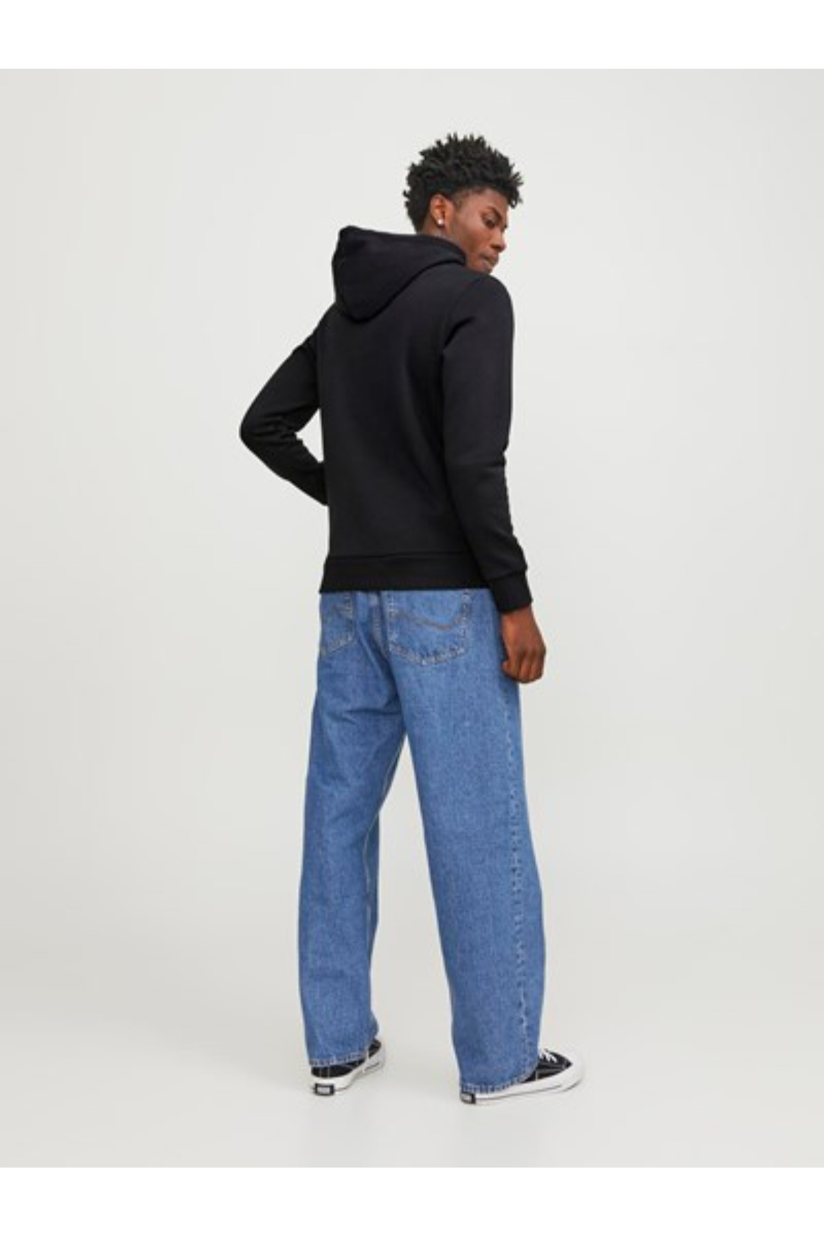 Jack&Jones 12250682 JJEJEFF CROP LOGO SWEAT Erkek Siyah