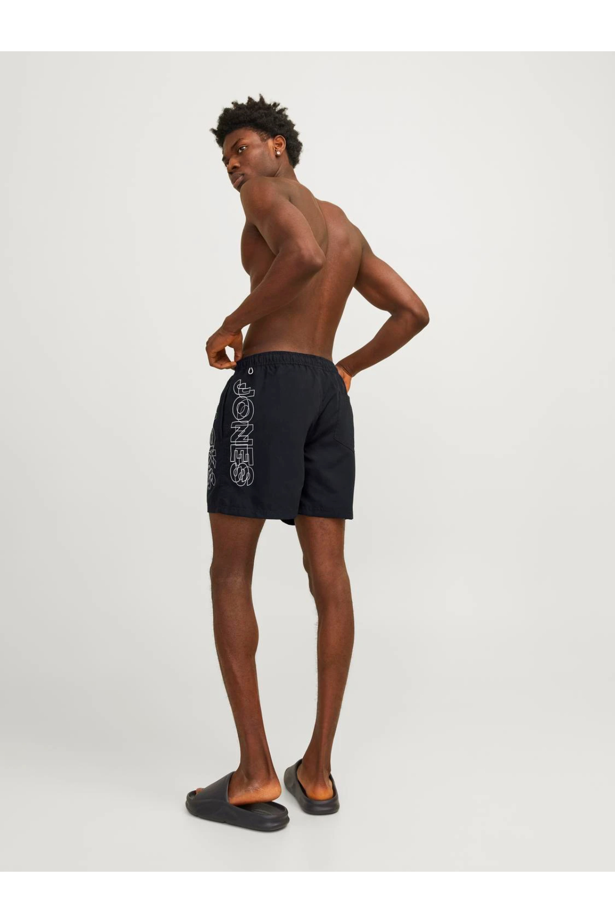 Jack&Jones 12253118 JPSTFIJI JJSWIM DOBULE LOGO Erkek Yüzme Şortu Siyah