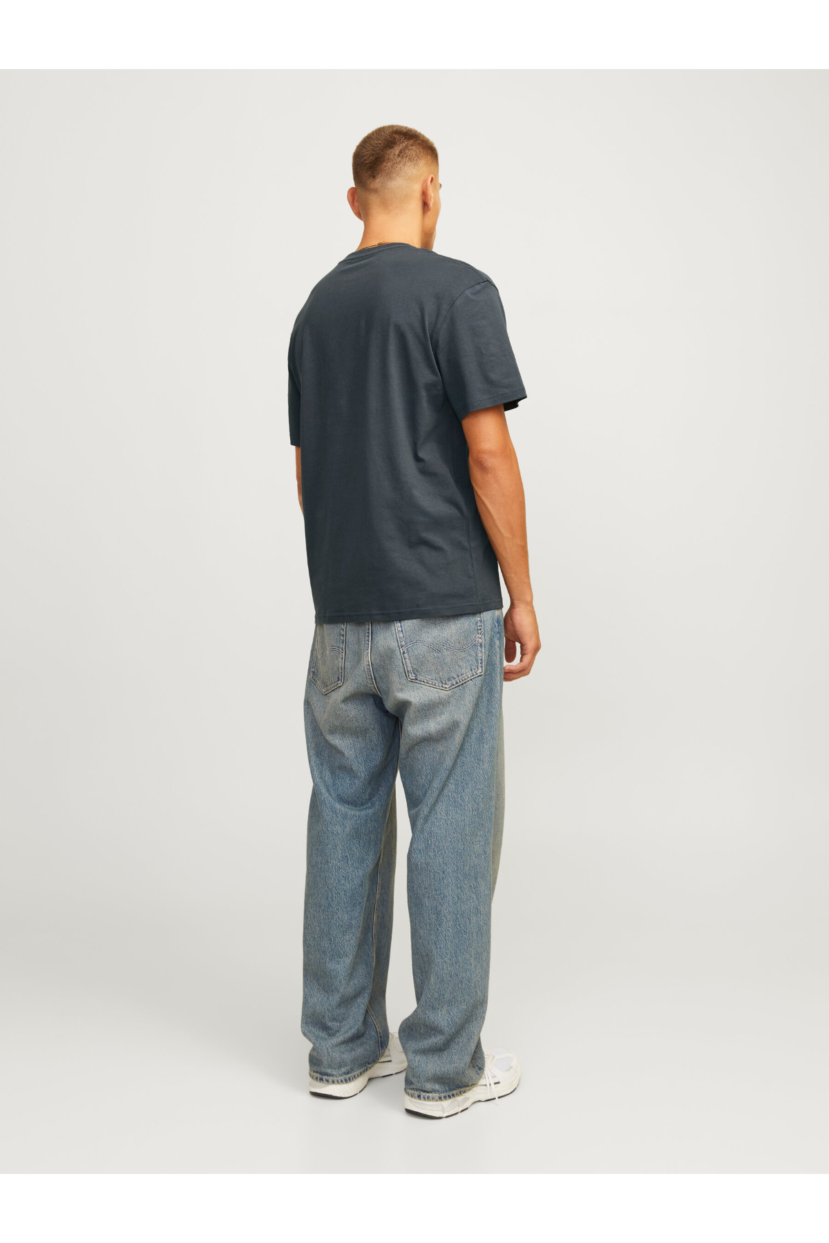 Jack&Jones 12262662 JORPORTLAND BLOCK BRANDING SS CN LN Erkek T-Shirt Haki yeşil
