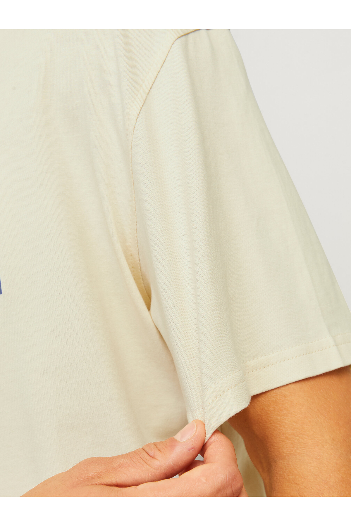 Jack&Jones 12262662 JORPORTLAND BLOCK BRANDING SS CN LN Erkek T-Shirt bej