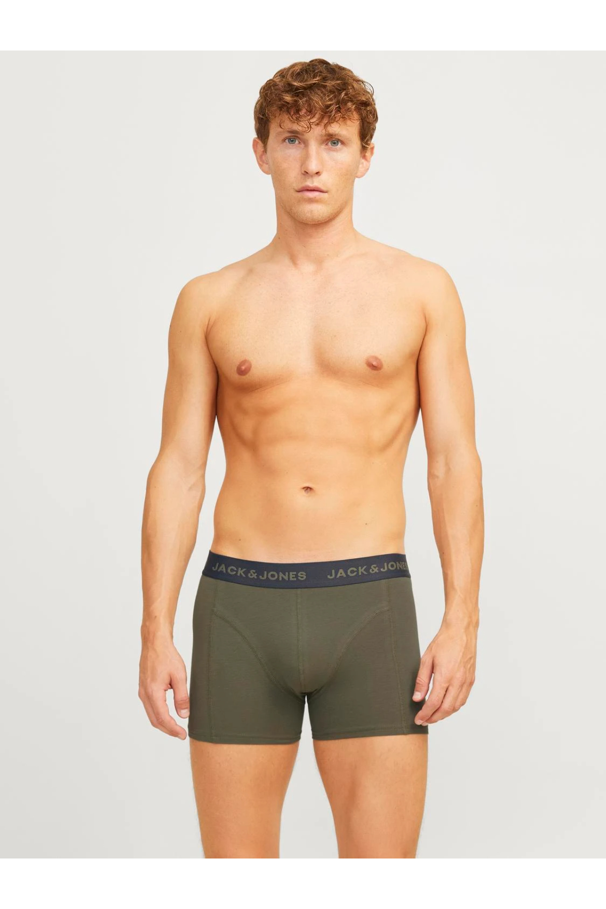 Jack&Jones 12267052 JACLOUI TRUNKS 3 PACK Erkek Boxer Haki Siyah