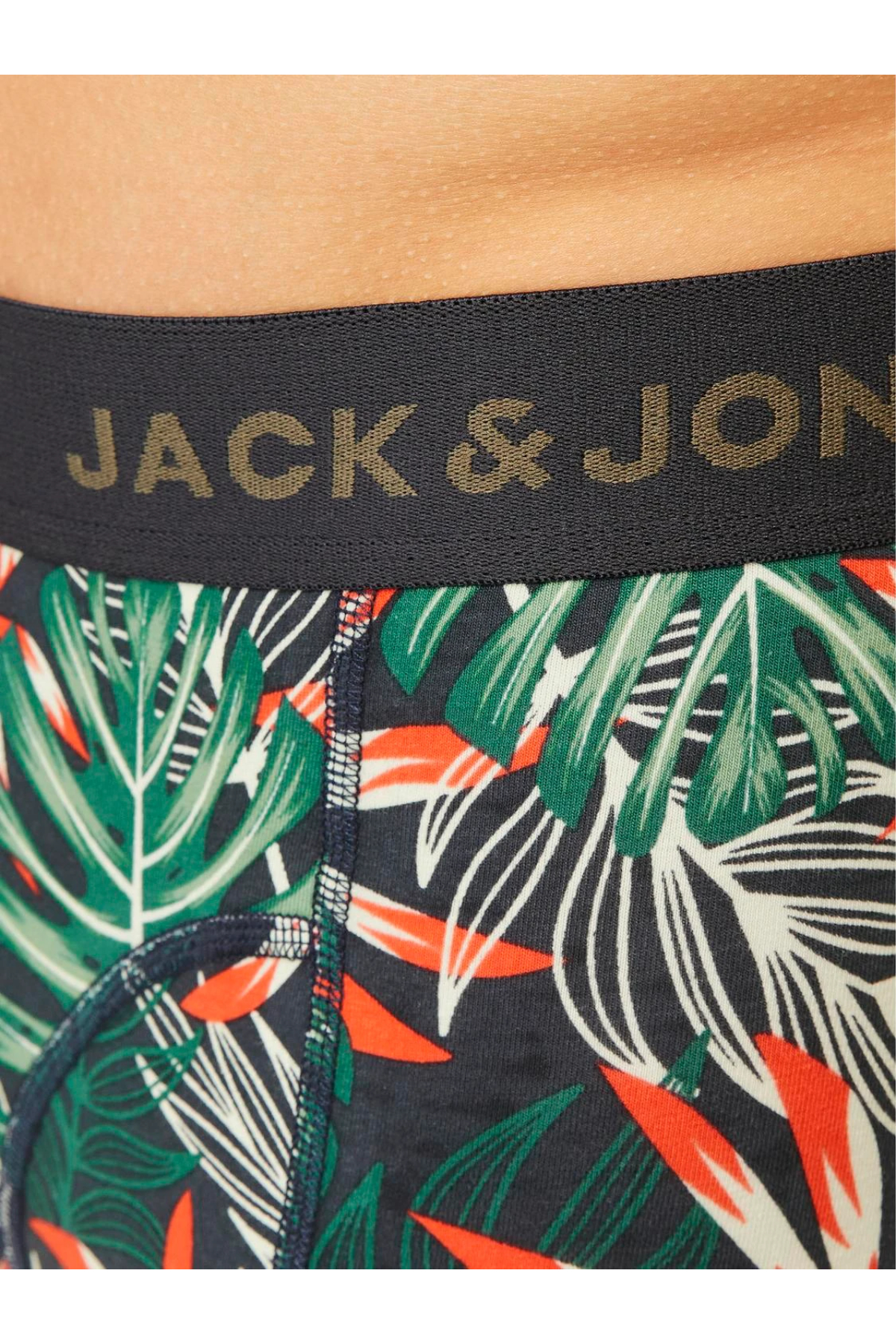 Jack&Jones 12267052 JACLOUI TRUNKS 3 PACK Erkek Boxer Haki Siyah