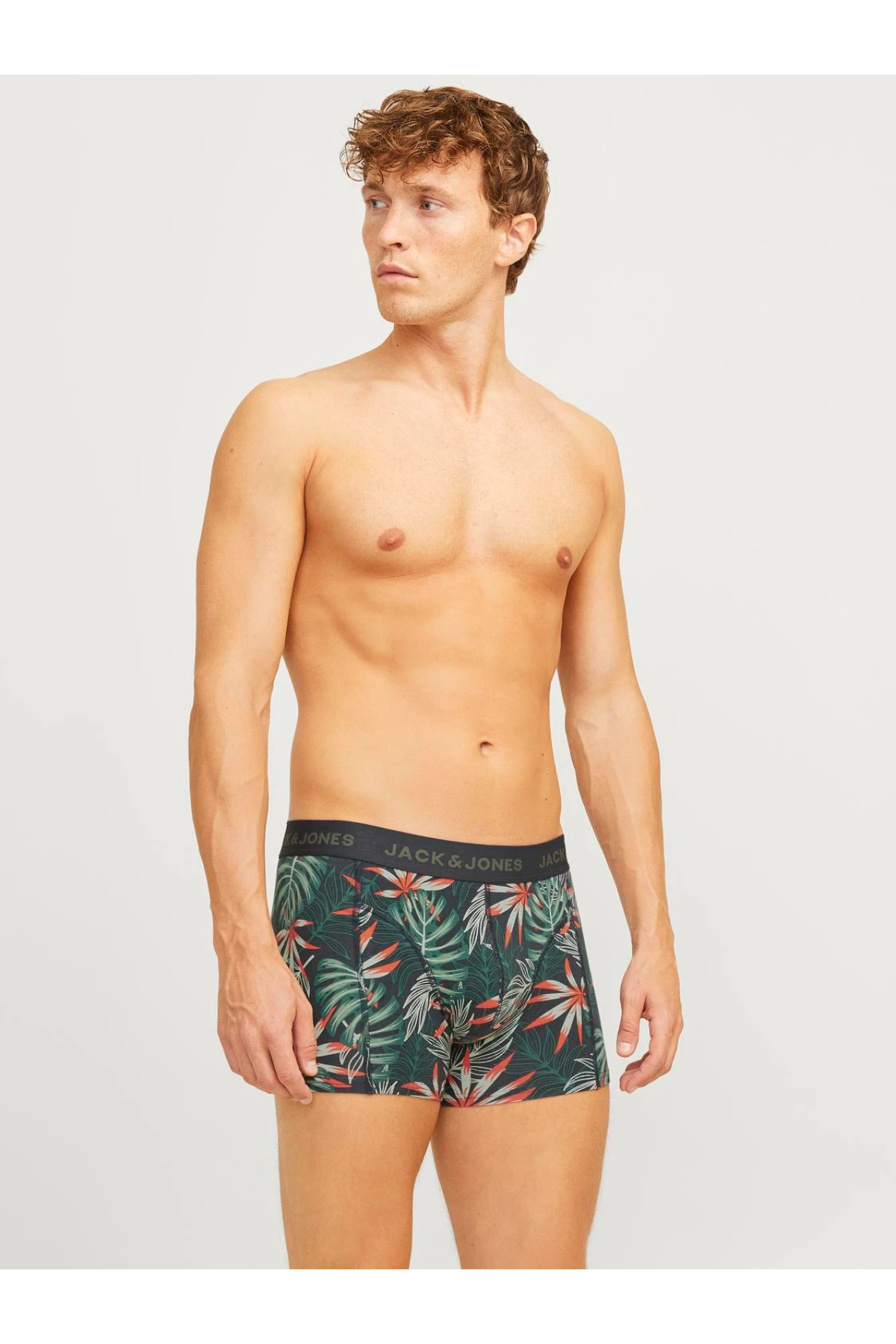 Jack&Jones 12267052 JACLOUI TRUNKS 3 PACK Erkek Boxer Haki Siyah