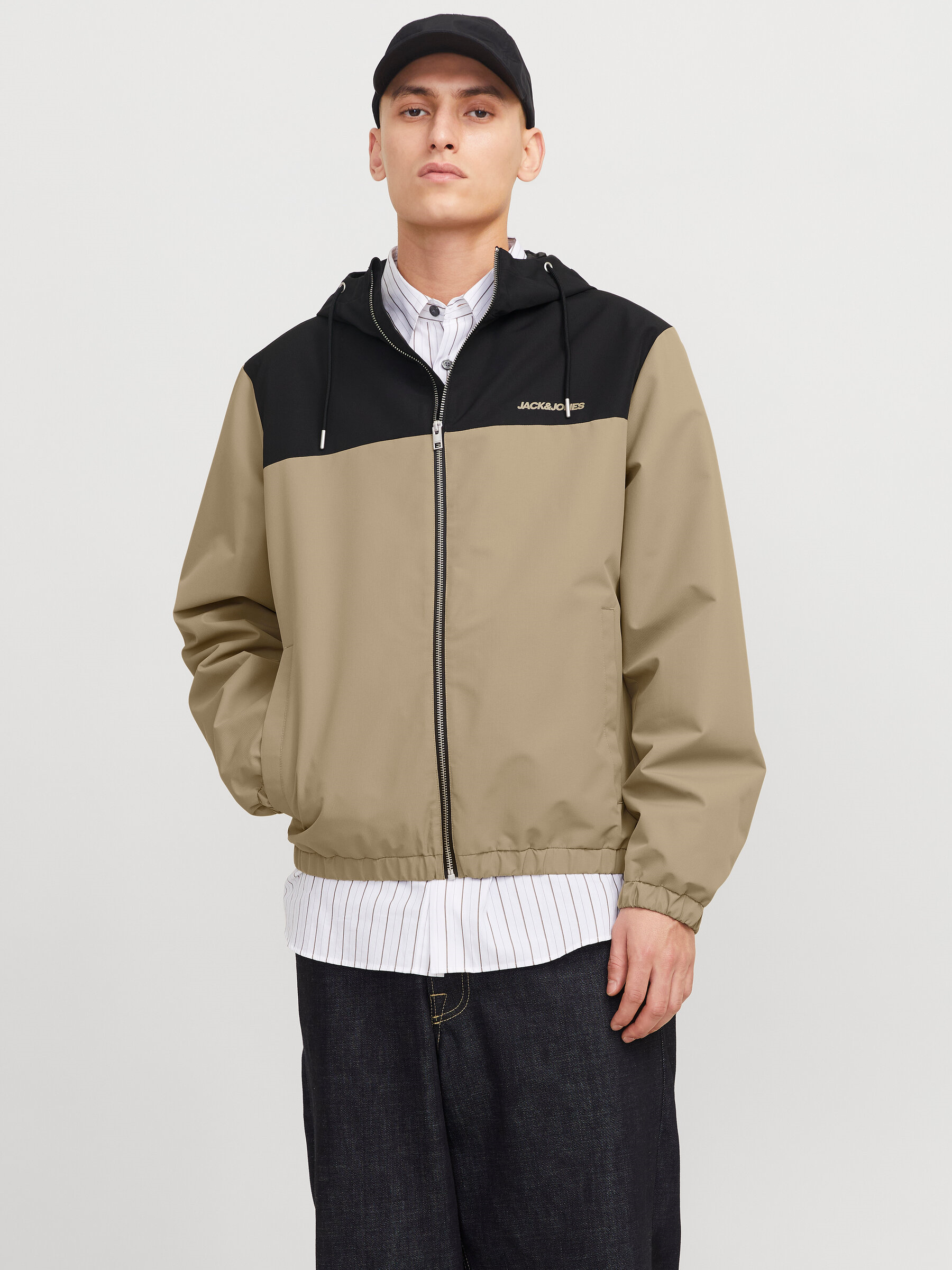 Jack&Jones 12268598 JJELEGACY LIGHT JACKET HOOD Erkek Spor Ceket Kahverengi