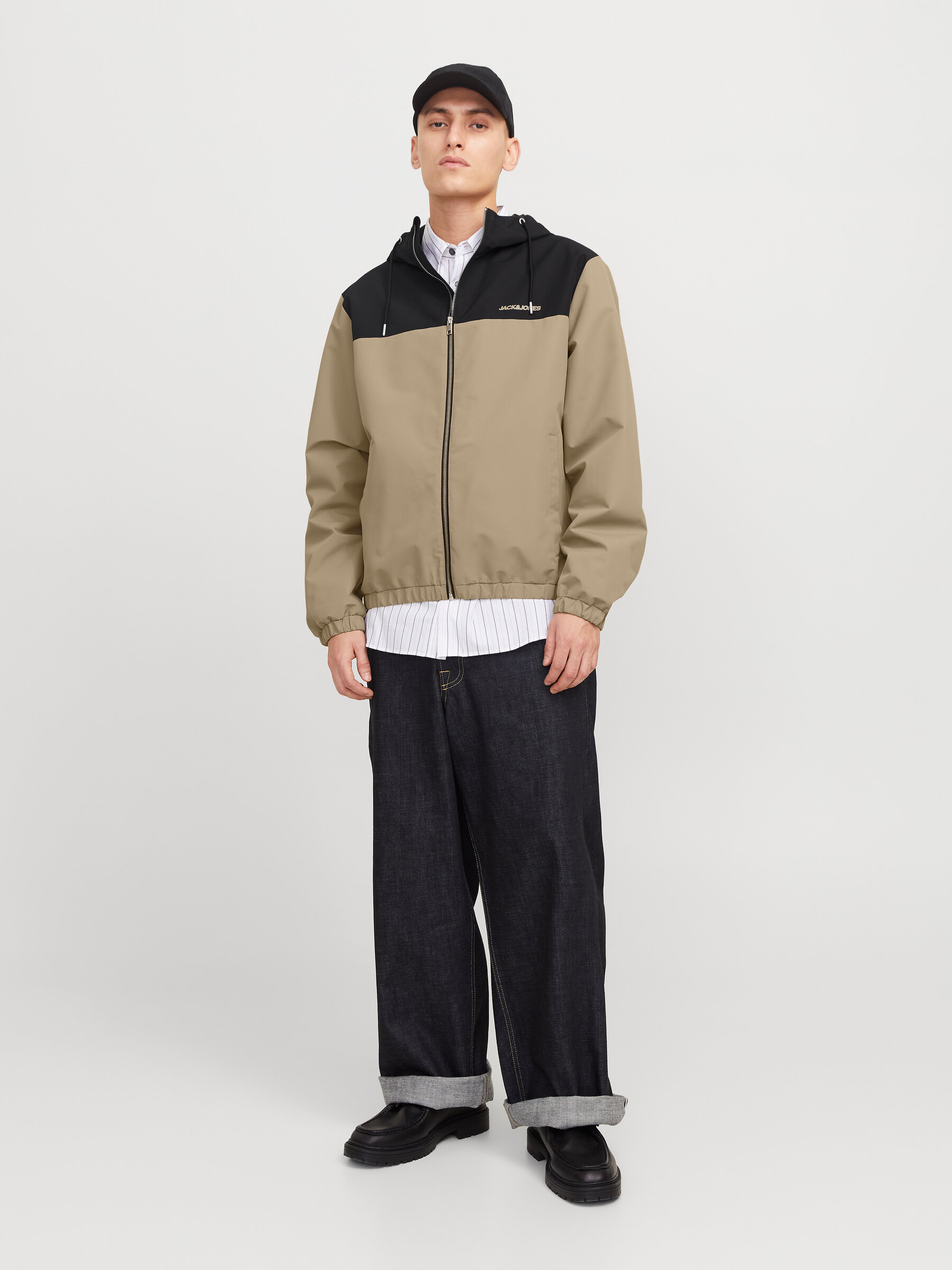 Jack&Jones 12268598 JJELEGACY LIGHT JACKET HOOD Erkek Spor Ceket Kahverengi