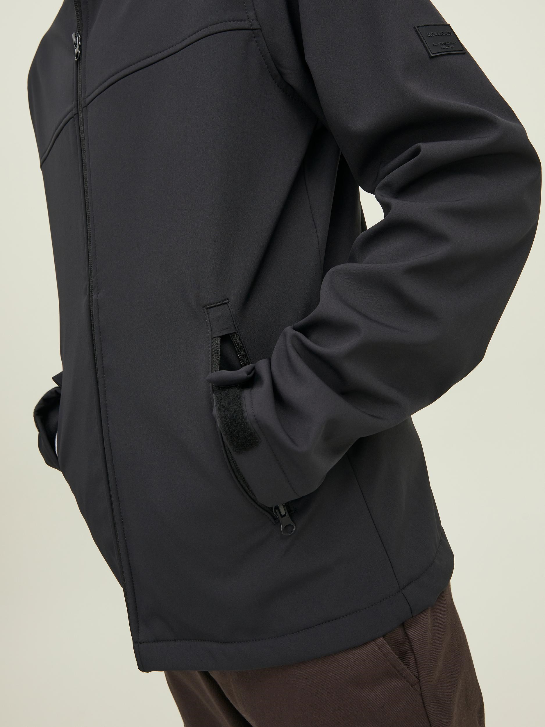 Jack&Jones JJEmarvin Hood Softshell Noos 12212363 Erkek Siyah Ceket Siyah