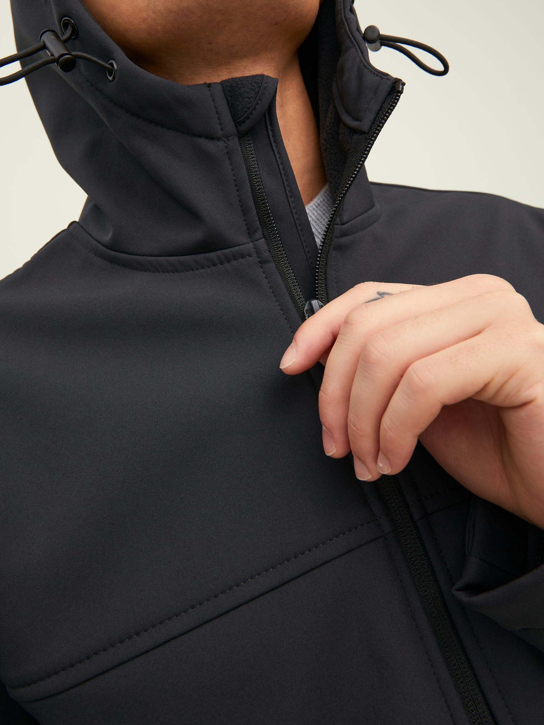 Jack&Jones JJEmarvin Hood Softshell Noos 12212363 Erkek Siyah Ceket Siyah