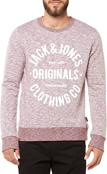 Jack&Jones Jorclemens Sweat Crew 12112149 Erkek Pembe Sweatshirt Pembe