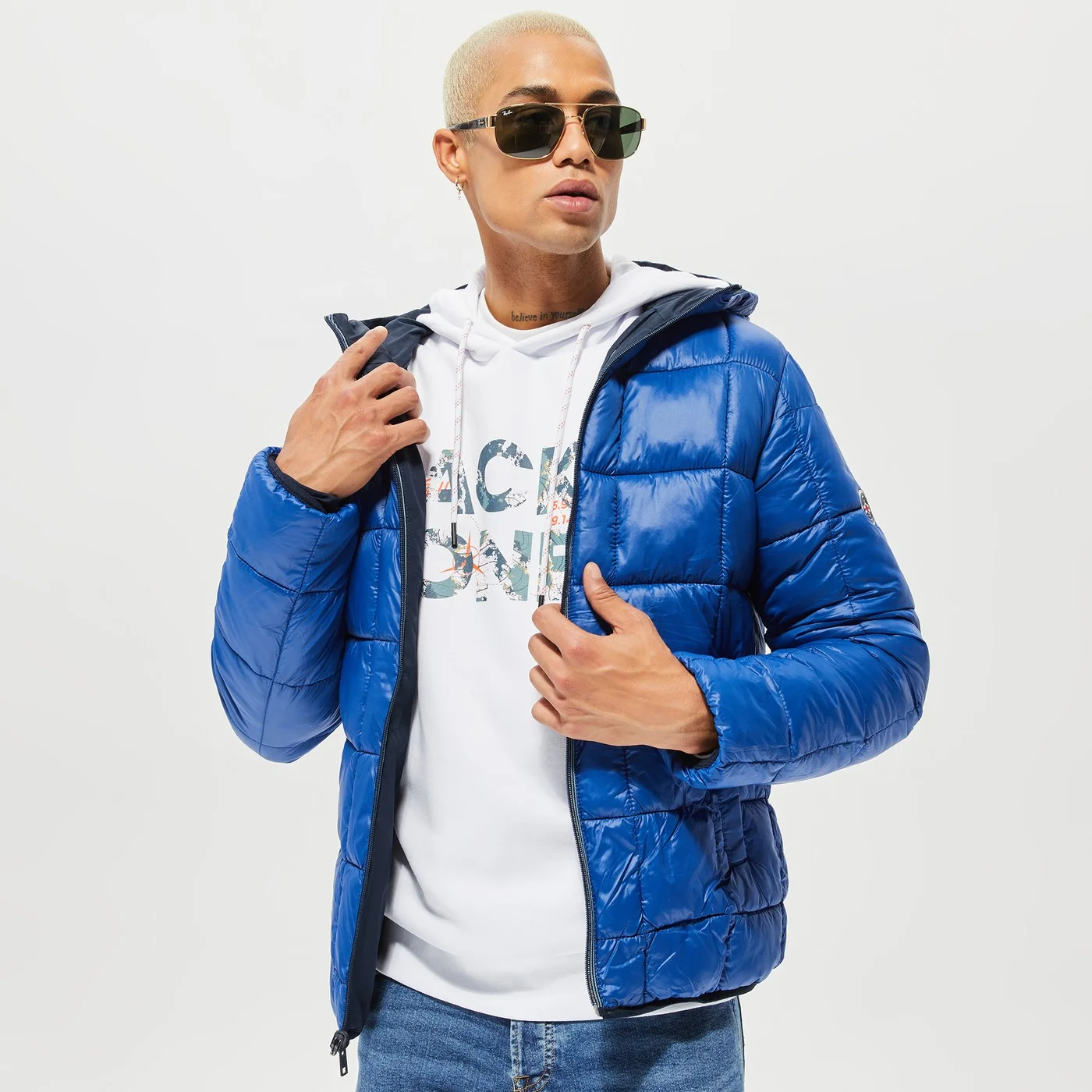 Jack&Jones JPRBlukane Reversible Jacket 12215488  Erkek Lacivert Çift Taraflı Mont Lacivert