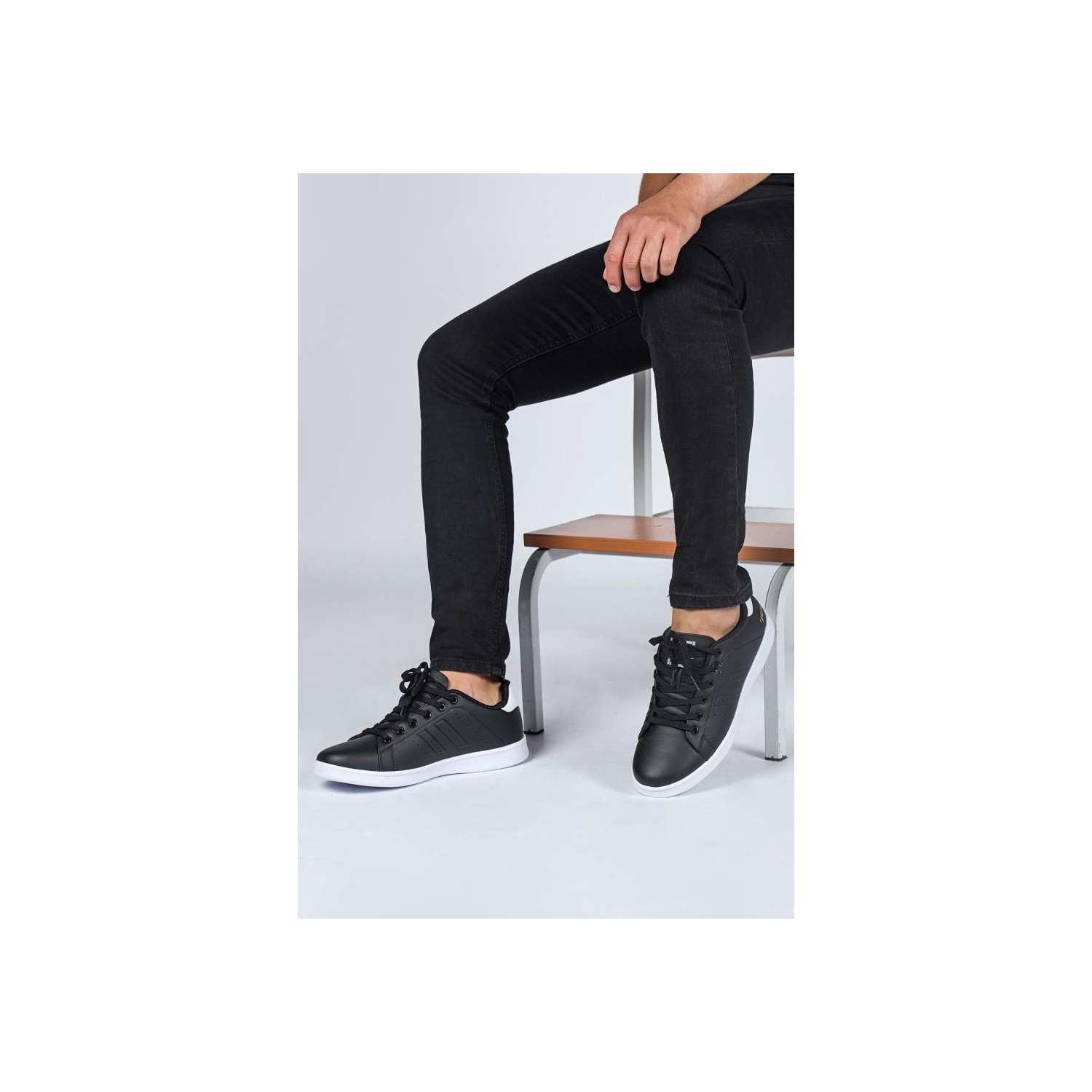 Jump 15307-C Siyah Erkek Sneaker Günlük Spor Ayakkabı Siyah Beyaz