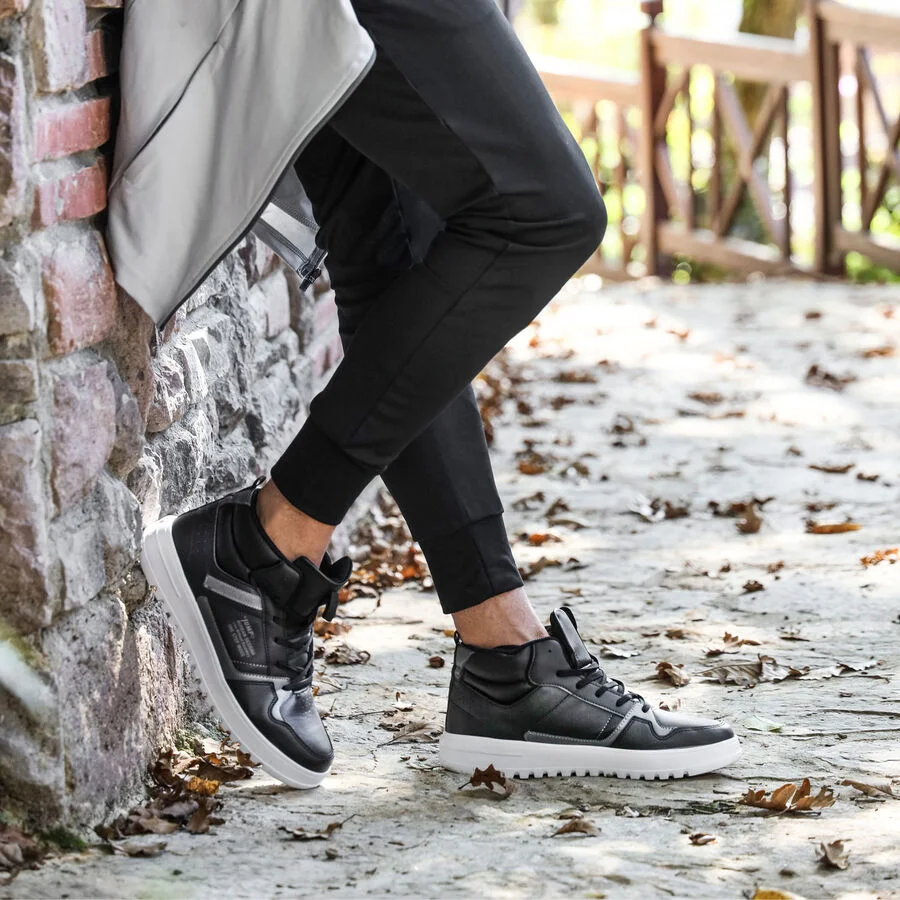 Jump 27430 - JA127430121CT Siyah-Beyaz  Erkek Sneaker Günlük Spor Ayakkabı Siyah Beyaz