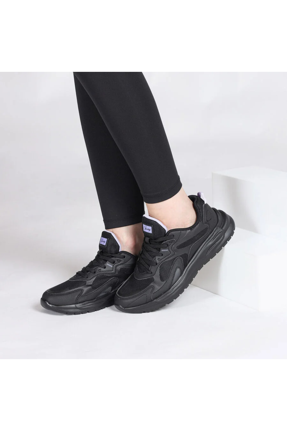 Jump 28099 C-BLACK/LILAC Kadın Yürüyüş Ayakkabısı Siyah Beyaz