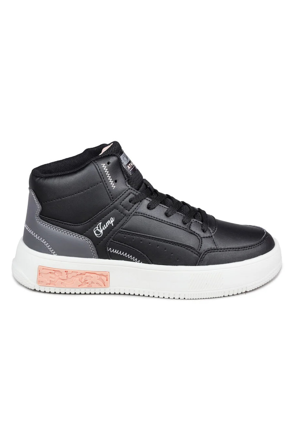 Jump 28756 ZENNE Siyah Yüksek Bilekli Kadın Sneaker Günlük Spor Ayakkabı Siyah