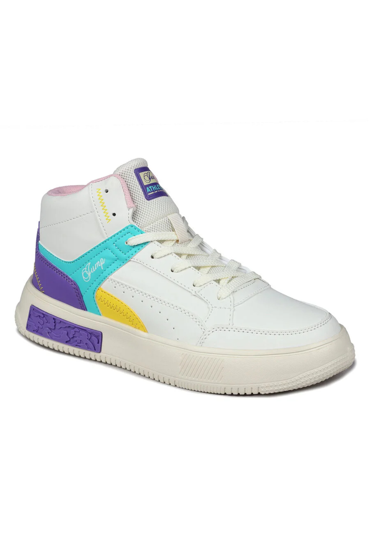 Jump 28756 ZENNE Yüksek Bilekli Kadın Sneaker Günlük Spor Ayakkabı bej mavi