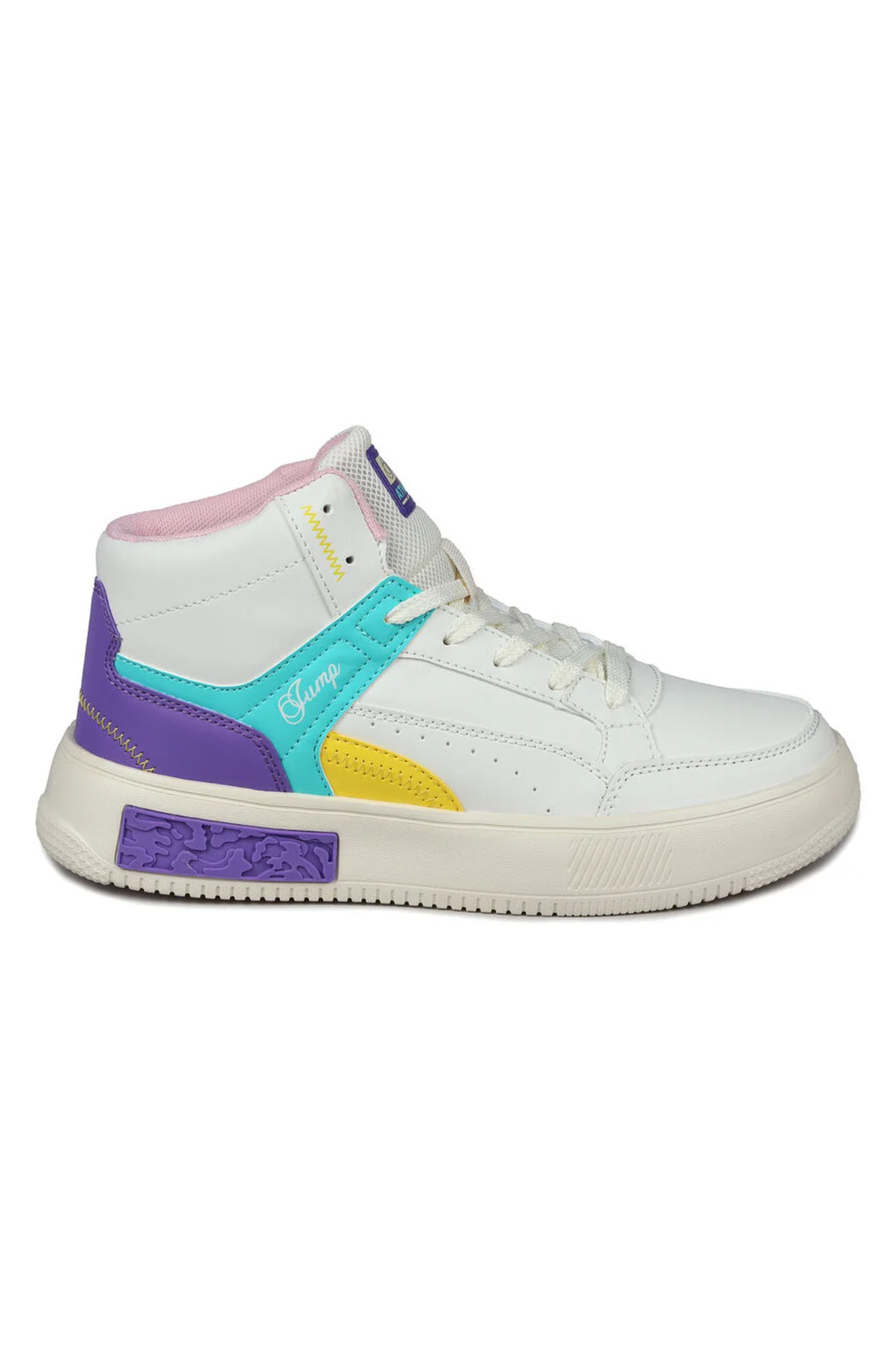 Jump 28756 ZENNE Yüksek Bilekli Kadın Sneaker Günlük Spor Ayakkabı bej mavi