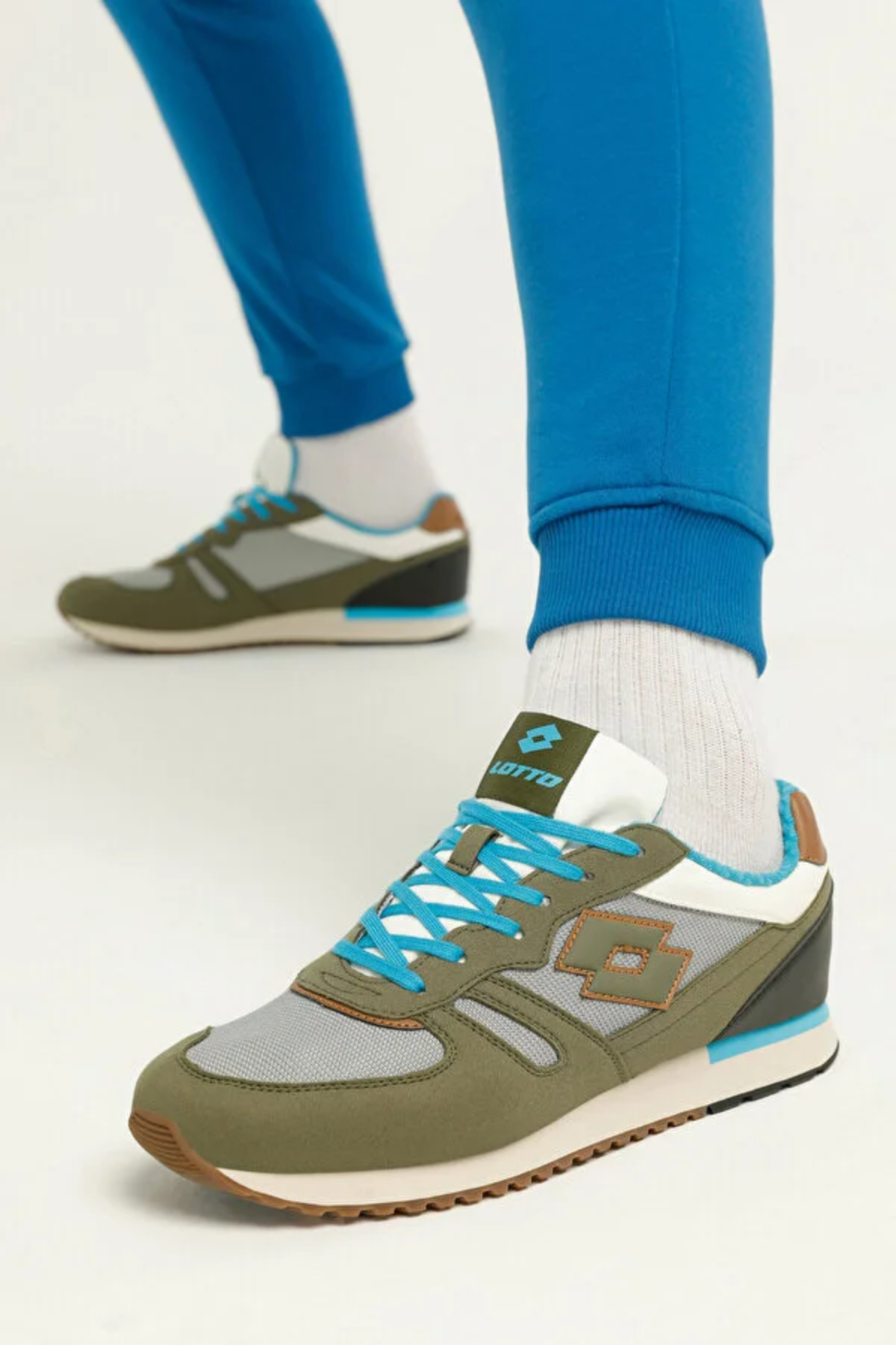 Lotto Coslada 2 FX / 101115094 Haki-Mavi Günlük Giyim Ayakkabı Sneaker Gri Mavi