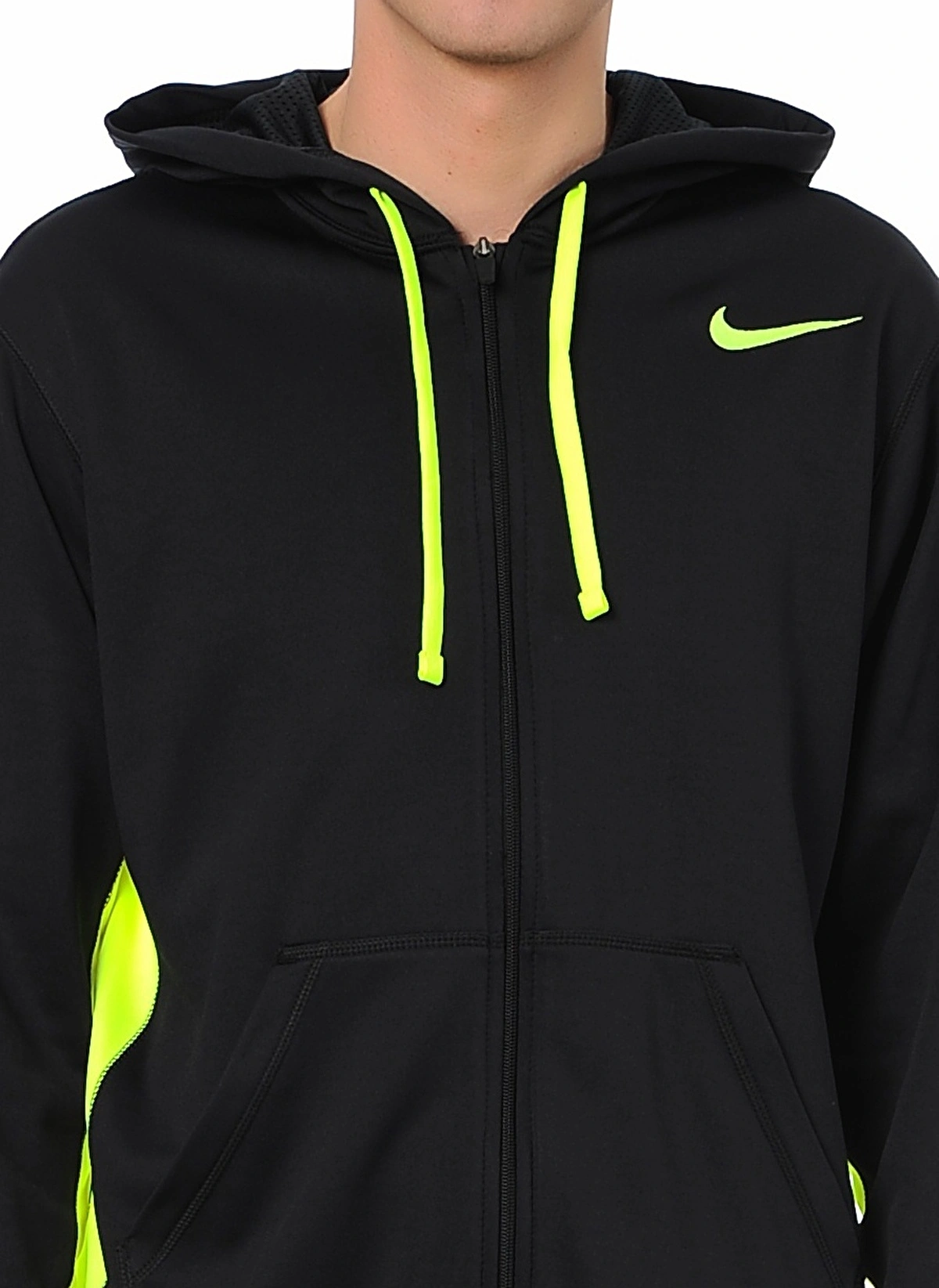 Nike 465786 Erkek Siyah Yeşil Üst Eşofman Kapşonlu Siyah Yeşil