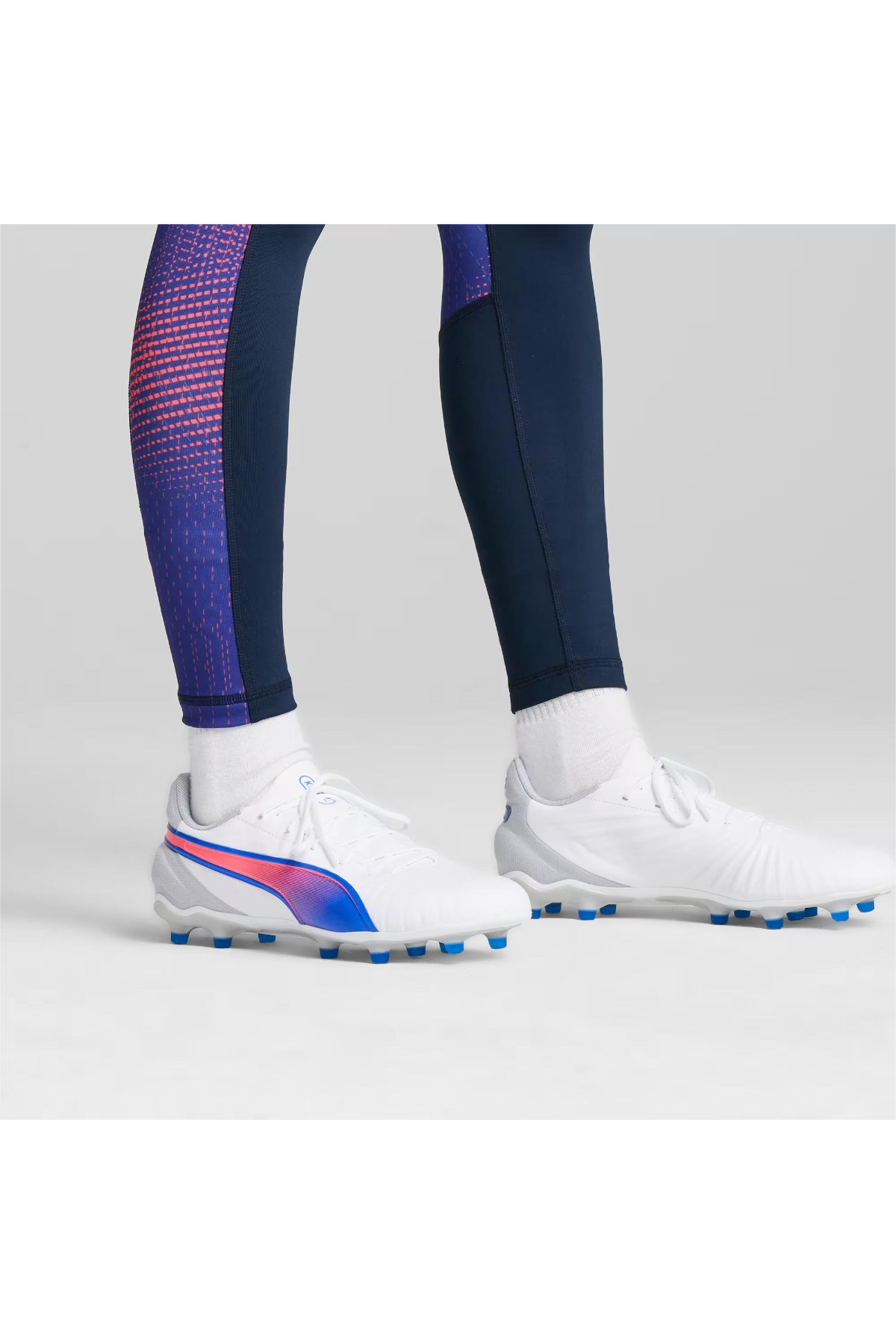 Puma 107863 02 KING MATCH FG/AG Erkek Krampon Beyaz Mavi