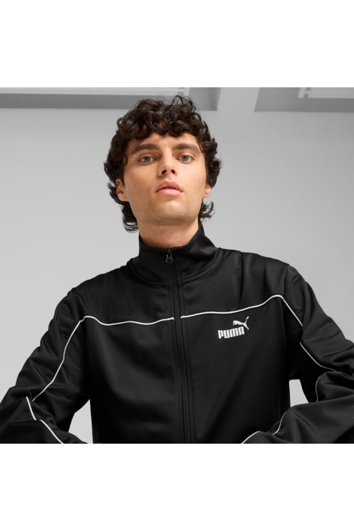 Puma 684852 01 Poly Piping Suit Erkek Eşofman Takımı Siyah Beyaz