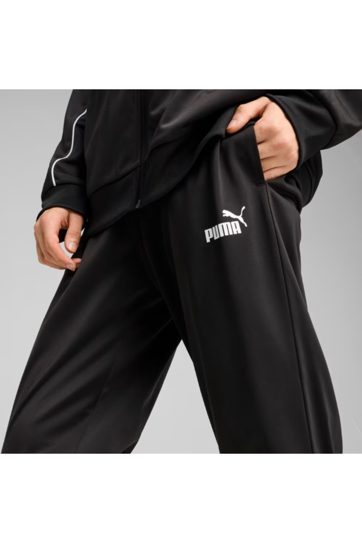 Puma 684852 01 Poly Piping Suit Erkek Eşofman Takımı Siyah Beyaz