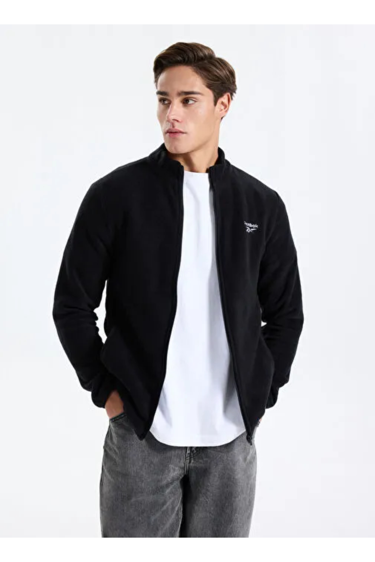 Reebok CN 10904 PIER POLAR FZ Erkek Polar SweatShirt Siyah