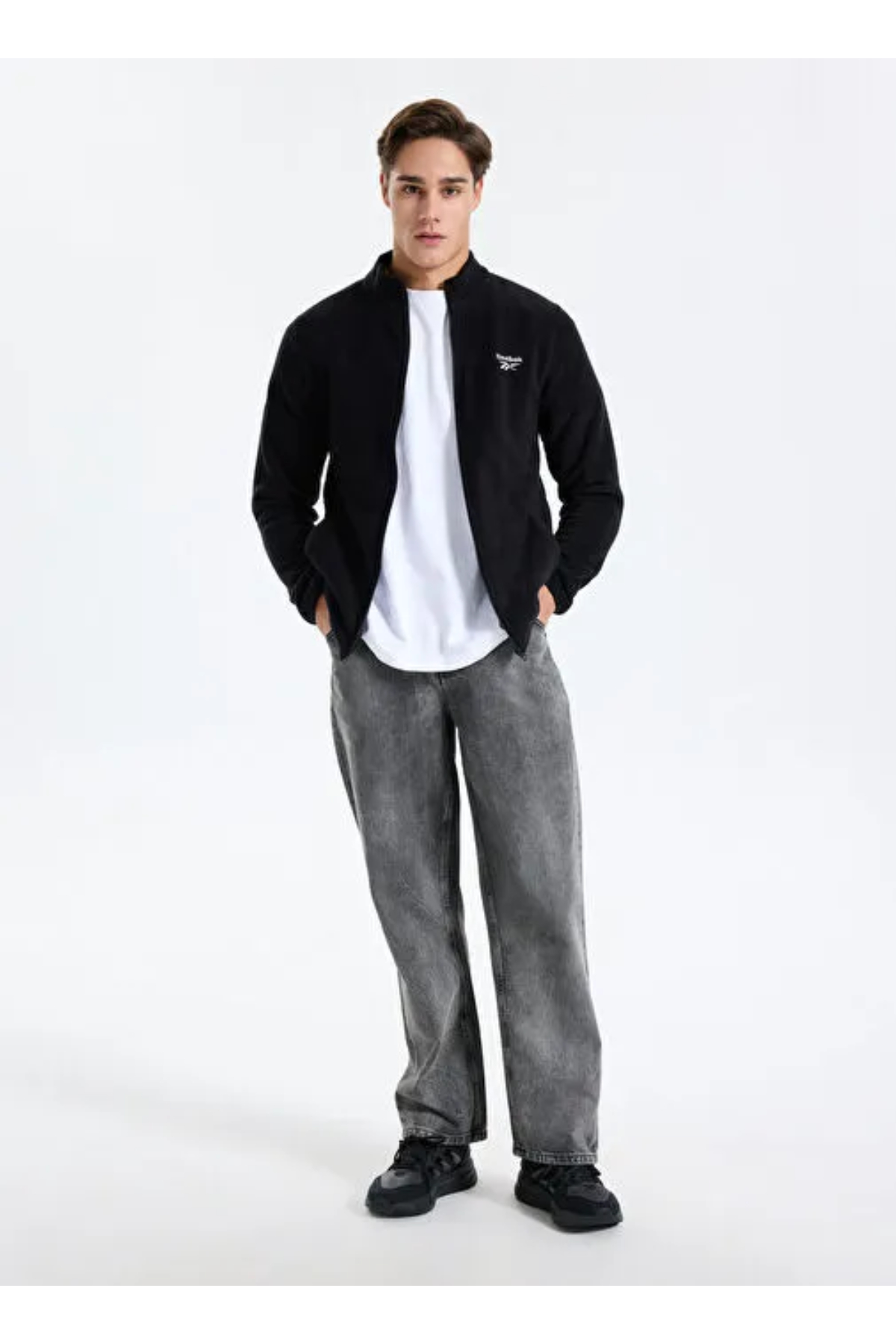 Reebok CN 10904 PIER POLAR FZ Erkek Polar SweatShirt Siyah