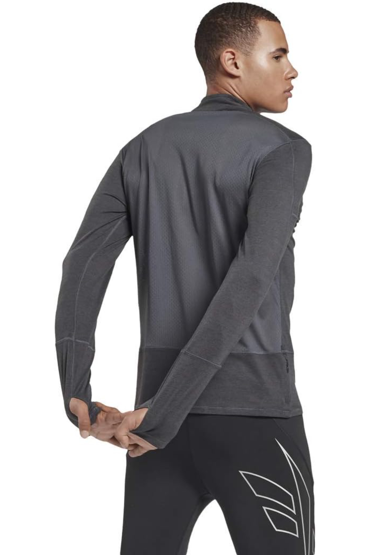 Reebok FK6478 RE Quarter Zip Yarı Fermuarlı Erkek Sweatshirt Füme