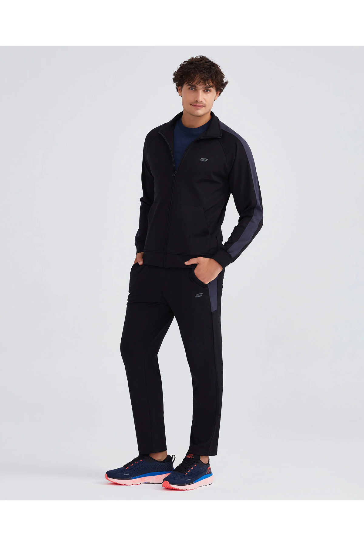 Skechers S212165-001 M Performance Coll Suit Erkek Eşofman Takımı Siyah