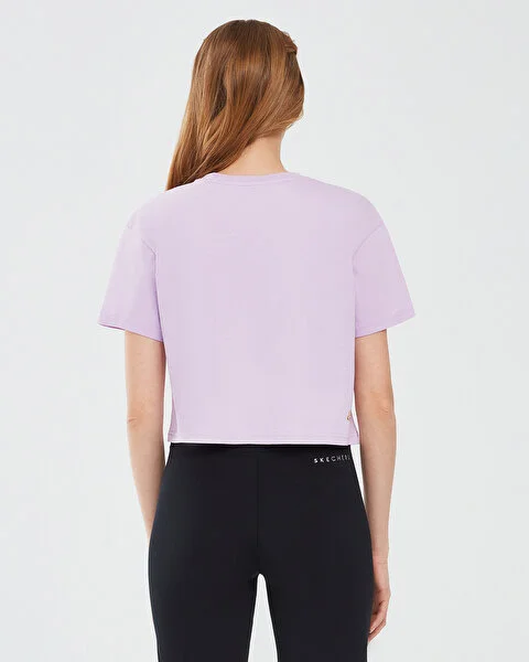 Skechers S221460-505 W Graphic Tee Shiny Logo Kadın T-shirt Lila